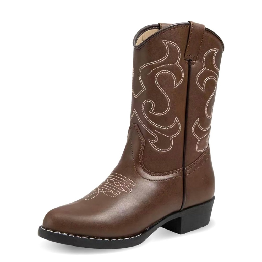 Canyon Trails Premium Kids Cowboy Boots in Brown | Toddler Size 10